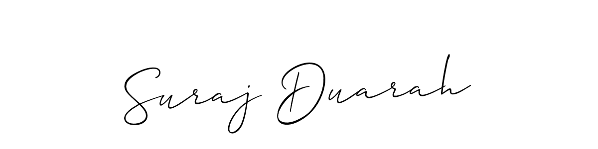 Make a short Suraj Duarah signature style. Manage your documents anywhere anytime using Allison_Script. Create and add eSignatures, submit forms, share and send files easily. Suraj Duarah signature style 2 images and pictures png