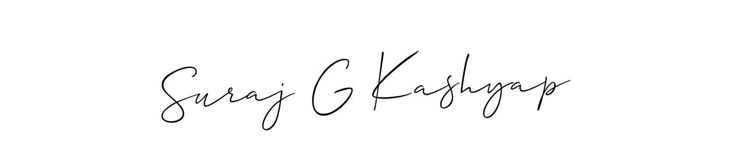 Similarly Allison_Script is the best handwritten signature design. Signature creator online .You can use it as an online autograph creator for name Suraj G Kashyap. Suraj G Kashyap signature style 2 images and pictures png