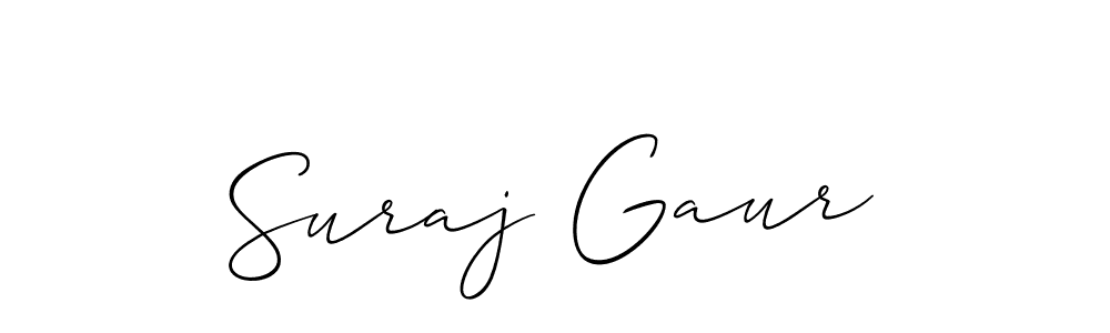 Also You can easily find your signature by using the search form. We will create Suraj Gaur name handwritten signature images for you free of cost using Allison_Script sign style. Suraj Gaur signature style 2 images and pictures png