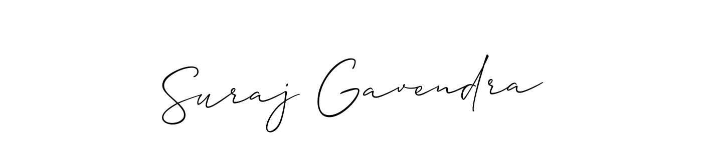 Allison_Script is a professional signature style that is perfect for those who want to add a touch of class to their signature. It is also a great choice for those who want to make their signature more unique. Get Suraj Gavendra name to fancy signature for free. Suraj Gavendra signature style 2 images and pictures png