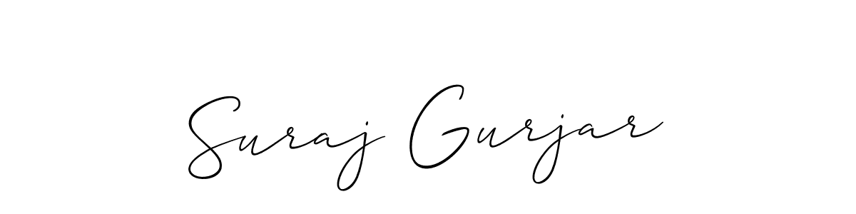 Also we have Suraj Gurjar name is the best signature style. Create professional handwritten signature collection using Allison_Script autograph style. Suraj Gurjar signature style 2 images and pictures png