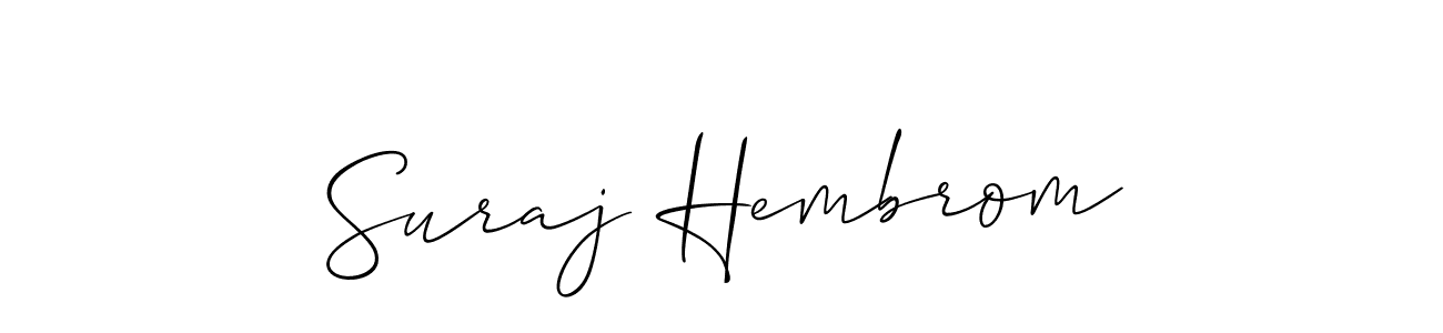 Create a beautiful signature design for name Suraj Hembrom. With this signature (Allison_Script) fonts, you can make a handwritten signature for free. Suraj Hembrom signature style 2 images and pictures png