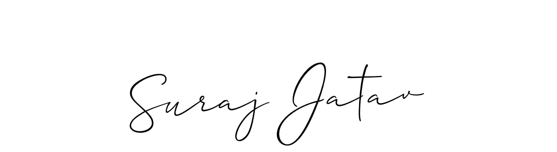 The best way (Allison_Script) to make a short signature is to pick only two or three words in your name. The name Suraj Jatav include a total of six letters. For converting this name. Suraj Jatav signature style 2 images and pictures png