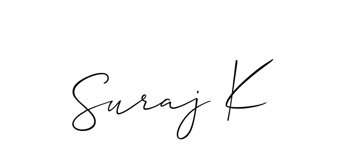 Make a beautiful signature design for name Suraj K. Use this online signature maker to create a handwritten signature for free. Suraj K signature style 2 images and pictures png