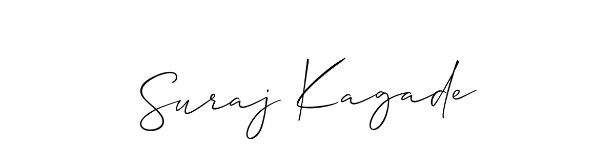 How to make Suraj Kagade name signature. Use Allison_Script style for creating short signs online. This is the latest handwritten sign. Suraj Kagade signature style 2 images and pictures png