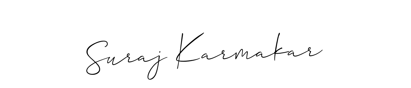 Make a beautiful signature design for name Suraj Karmakar. With this signature (Allison_Script) style, you can create a handwritten signature for free. Suraj Karmakar signature style 2 images and pictures png