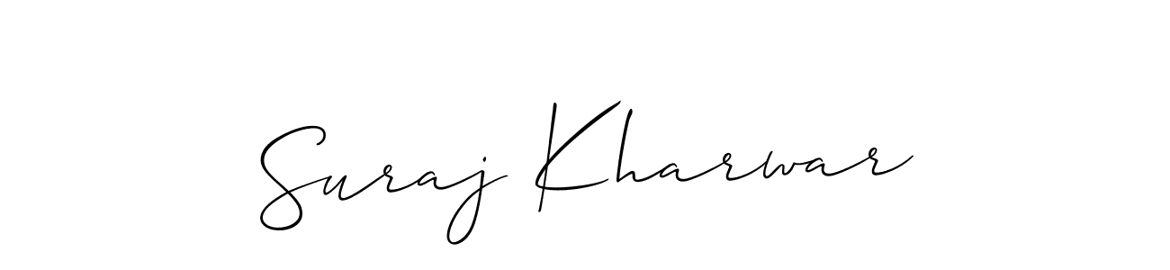The best way (Allison_Script) to make a short signature is to pick only two or three words in your name. The name Suraj Kharwar include a total of six letters. For converting this name. Suraj Kharwar signature style 2 images and pictures png