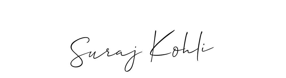 Use a signature maker to create a handwritten signature online. With this signature software, you can design (Allison_Script) your own signature for name Suraj Kohli. Suraj Kohli signature style 2 images and pictures png