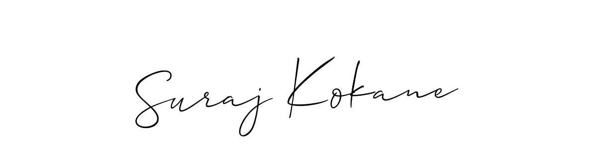 How to make Suraj Kokane signature? Allison_Script is a professional autograph style. Create handwritten signature for Suraj Kokane name. Suraj Kokane signature style 2 images and pictures png