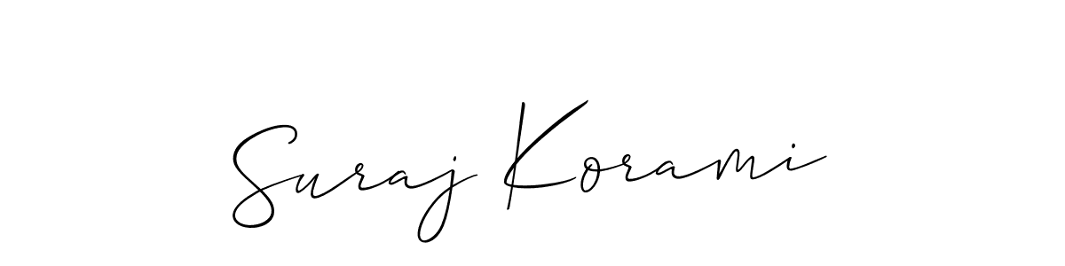 Also You can easily find your signature by using the search form. We will create Suraj Korami name handwritten signature images for you free of cost using Allison_Script sign style. Suraj Korami signature style 2 images and pictures png