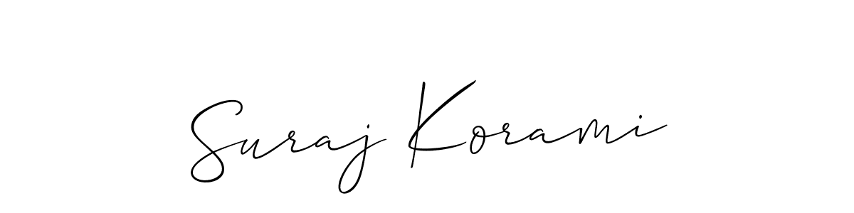 You should practise on your own different ways (Allison_Script) to write your name (Suraj Korami) in signature. don't let someone else do it for you. Suraj Korami signature style 2 images and pictures png