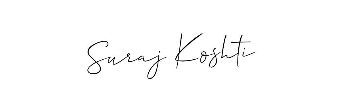 Also we have Suraj Koshti name is the best signature style. Create professional handwritten signature collection using Allison_Script autograph style. Suraj Koshti signature style 2 images and pictures png