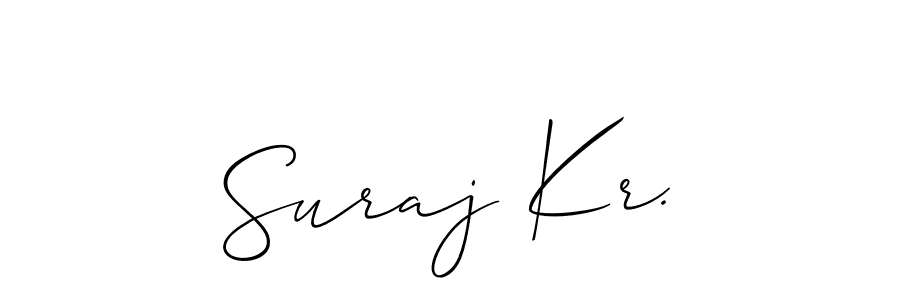 The best way (Allison_Script) to make a short signature is to pick only two or three words in your name. The name Suraj Kr. include a total of six letters. For converting this name. Suraj Kr. signature style 2 images and pictures png
