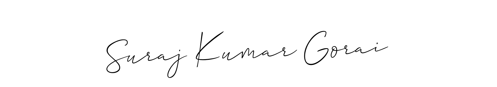 You should practise on your own different ways (Allison_Script) to write your name (Suraj Kumar Gorai) in signature. don't let someone else do it for you. Suraj Kumar Gorai signature style 2 images and pictures png