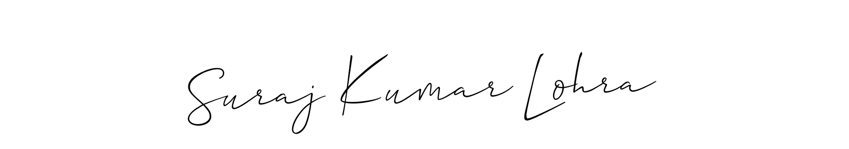 Design your own signature with our free online signature maker. With this signature software, you can create a handwritten (Allison_Script) signature for name Suraj Kumar Lohra. Suraj Kumar Lohra signature style 2 images and pictures png
