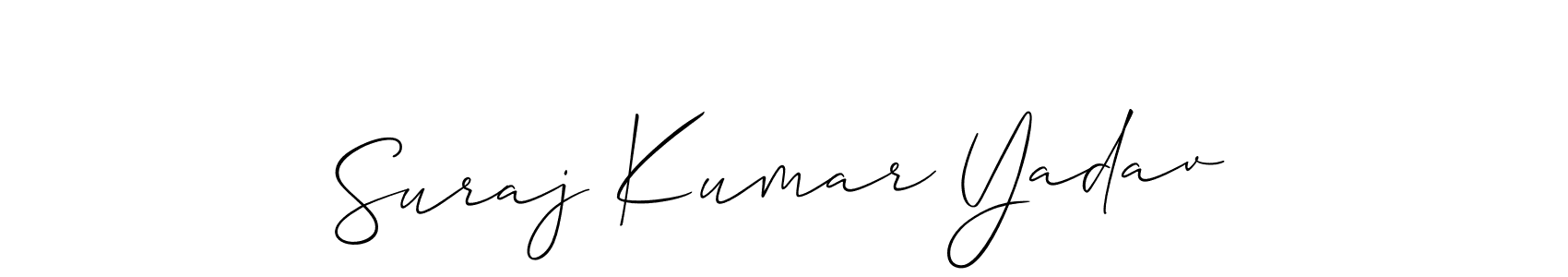 Make a beautiful signature design for name Suraj Kumar Yadav. With this signature (Allison_Script) style, you can create a handwritten signature for free. Suraj Kumar Yadav signature style 2 images and pictures png
