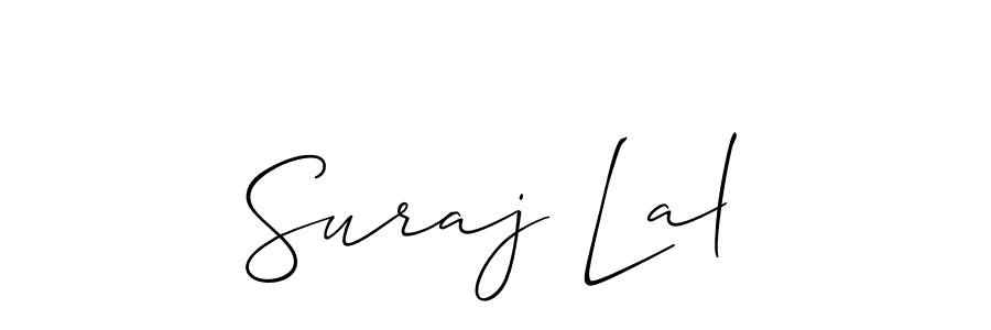 The best way (Allison_Script) to make a short signature is to pick only two or three words in your name. The name Suraj Lal include a total of six letters. For converting this name. Suraj Lal signature style 2 images and pictures png