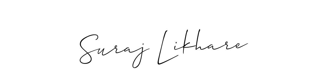 You can use this online signature creator to create a handwritten signature for the name Suraj Likhare. This is the best online autograph maker. Suraj Likhare signature style 2 images and pictures png