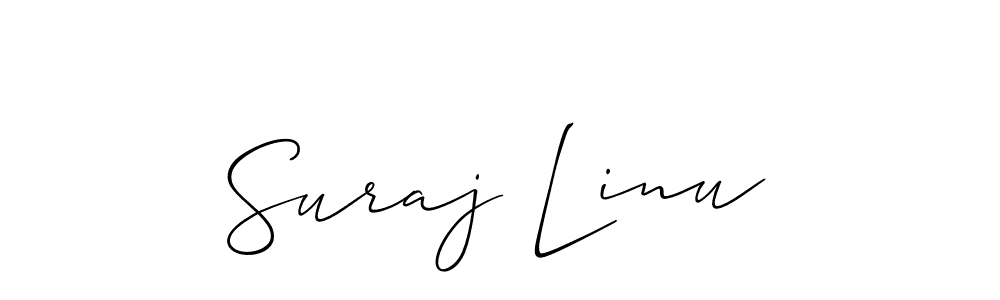 Also You can easily find your signature by using the search form. We will create Suraj Linu name handwritten signature images for you free of cost using Allison_Script sign style. Suraj Linu signature style 2 images and pictures png