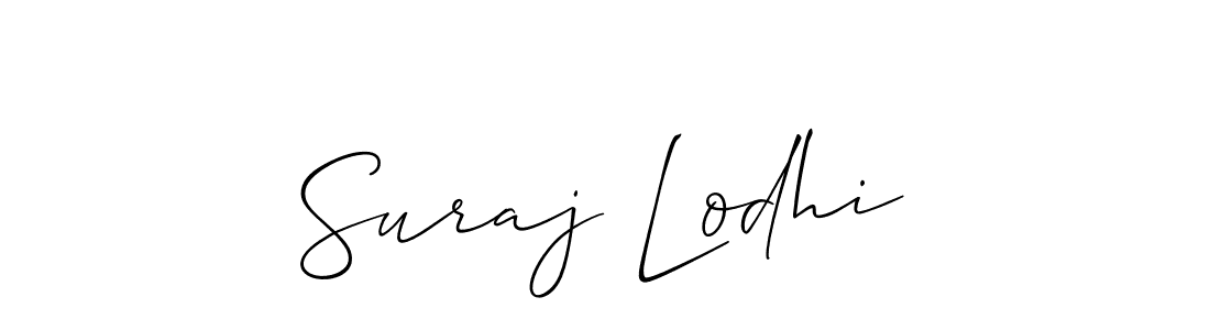 Make a beautiful signature design for name Suraj Lodhi. With this signature (Allison_Script) style, you can create a handwritten signature for free. Suraj Lodhi signature style 2 images and pictures png