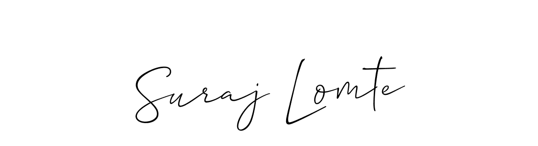 The best way (Allison_Script) to make a short signature is to pick only two or three words in your name. The name Suraj Lomte include a total of six letters. For converting this name. Suraj Lomte signature style 2 images and pictures png