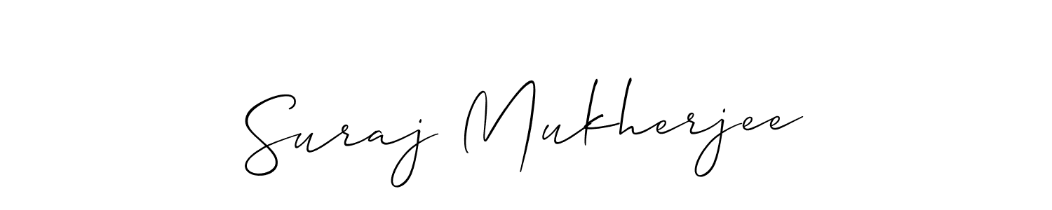 How to make Suraj Mukherjee name signature. Use Allison_Script style for creating short signs online. This is the latest handwritten sign. Suraj Mukherjee signature style 2 images and pictures png