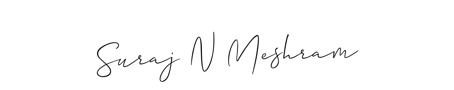 It looks lik you need a new signature style for name Suraj N Meshram. Design unique handwritten (Allison_Script) signature with our free signature maker in just a few clicks. Suraj N Meshram signature style 2 images and pictures png