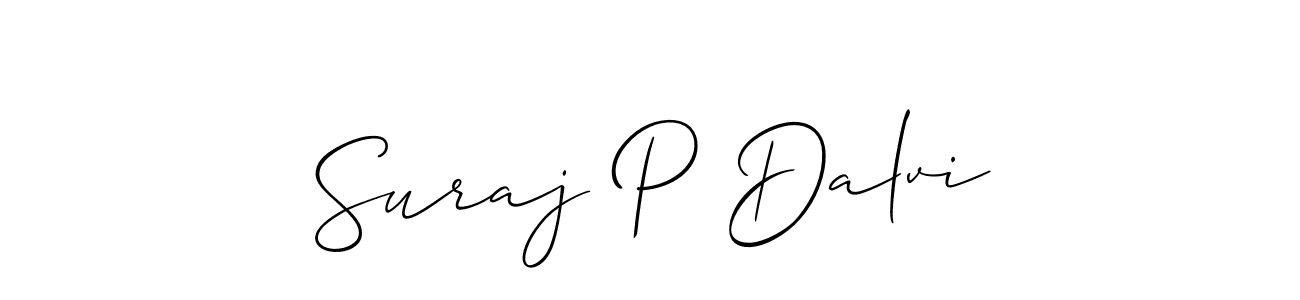 Allison_Script is a professional signature style that is perfect for those who want to add a touch of class to their signature. It is also a great choice for those who want to make their signature more unique. Get Suraj P Dalvi name to fancy signature for free. Suraj P Dalvi signature style 2 images and pictures png