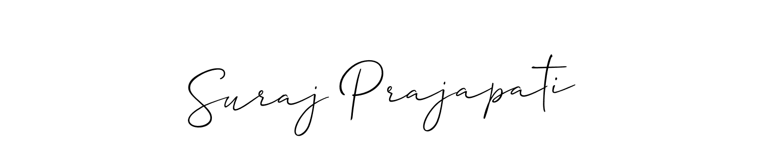 Create a beautiful signature design for name Suraj Prajapati. With this signature (Allison_Script) fonts, you can make a handwritten signature for free. Suraj Prajapati signature style 2 images and pictures png