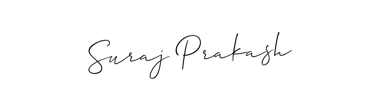 Allison_Script is a professional signature style that is perfect for those who want to add a touch of class to their signature. It is also a great choice for those who want to make their signature more unique. Get Suraj Prakash name to fancy signature for free. Suraj Prakash signature style 2 images and pictures png