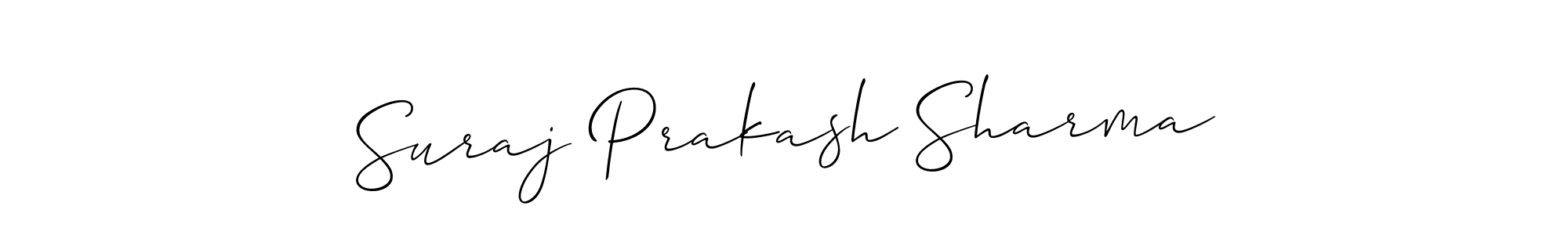 Allison_Script is a professional signature style that is perfect for those who want to add a touch of class to their signature. It is also a great choice for those who want to make their signature more unique. Get Suraj Prakash Sharma name to fancy signature for free. Suraj Prakash Sharma signature style 2 images and pictures png