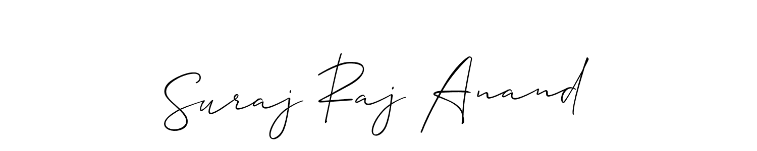 You should practise on your own different ways (Allison_Script) to write your name (Suraj Raj Anand) in signature. don't let someone else do it for you. Suraj Raj Anand signature style 2 images and pictures png
