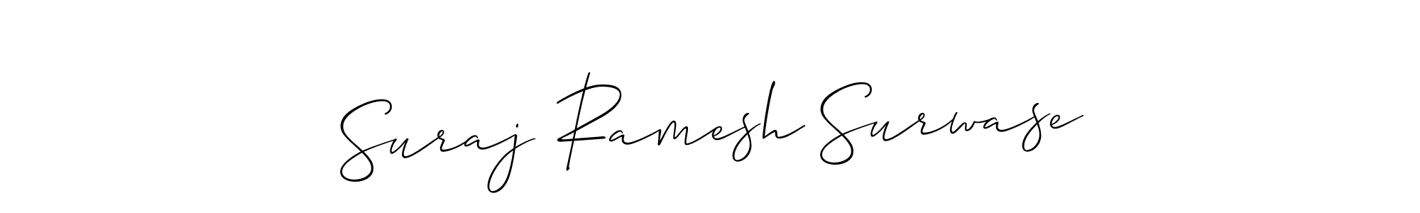 How to make Suraj Ramesh Surwase name signature. Use Allison_Script style for creating short signs online. This is the latest handwritten sign. Suraj Ramesh Surwase signature style 2 images and pictures png