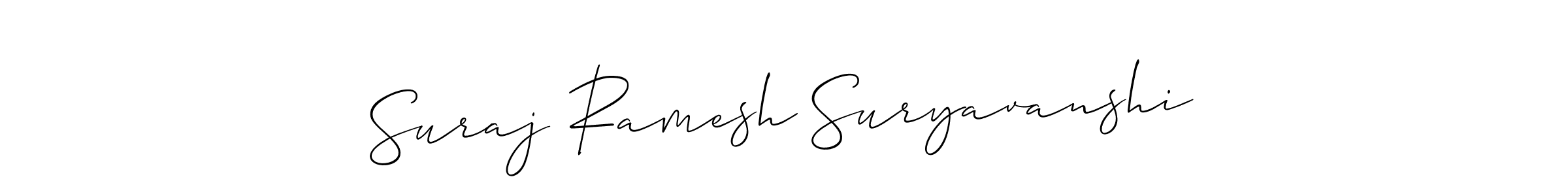 Also we have Suraj Ramesh Suryavanshi name is the best signature style. Create professional handwritten signature collection using Allison_Script autograph style. Suraj Ramesh Suryavanshi signature style 2 images and pictures png