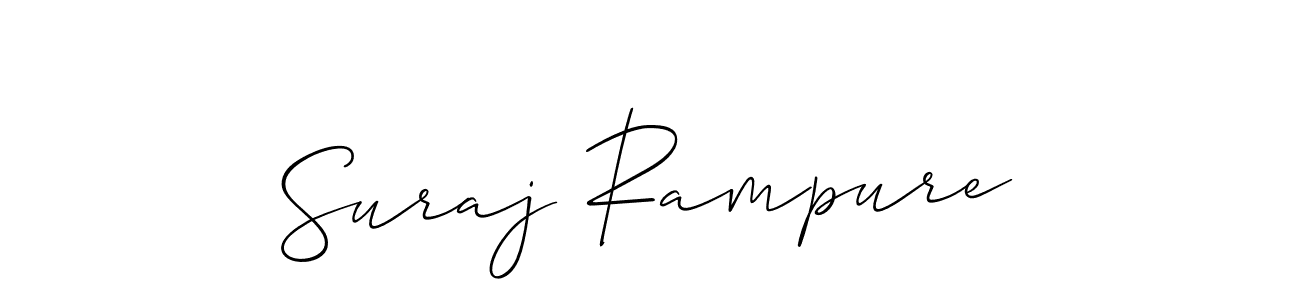 if you are searching for the best signature style for your name Suraj Rampure. so please give up your signature search. here we have designed multiple signature styles  using Allison_Script. Suraj Rampure signature style 2 images and pictures png