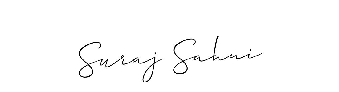 Use a signature maker to create a handwritten signature online. With this signature software, you can design (Allison_Script) your own signature for name Suraj Sahni. Suraj Sahni signature style 2 images and pictures png