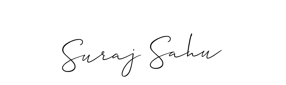 The best way (Allison_Script) to make a short signature is to pick only two or three words in your name. The name Suraj Sahu include a total of six letters. For converting this name. Suraj Sahu signature style 2 images and pictures png
