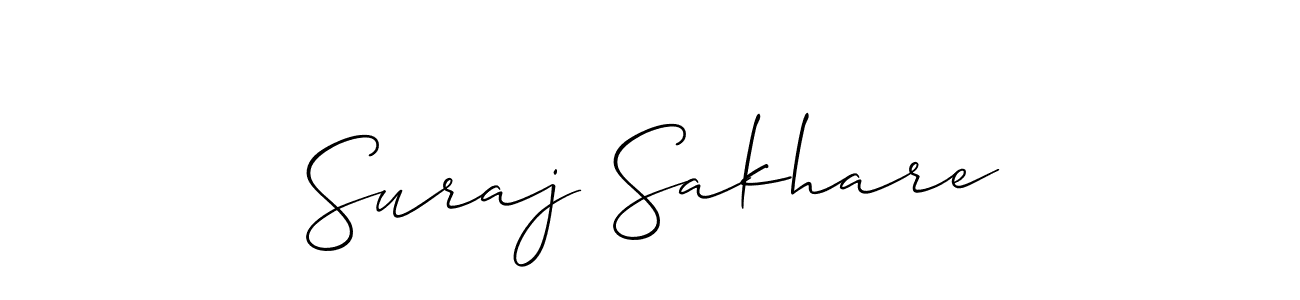 How to make Suraj Sakhare name signature. Use Allison_Script style for creating short signs online. This is the latest handwritten sign. Suraj Sakhare signature style 2 images and pictures png