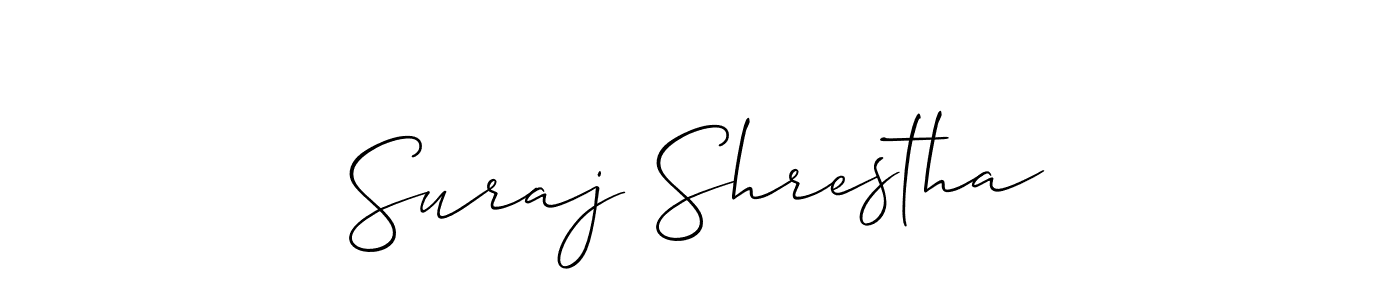 Design your own signature with our free online signature maker. With this signature software, you can create a handwritten (Allison_Script) signature for name Suraj Shrestha. Suraj Shrestha signature style 2 images and pictures png