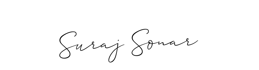 How to make Suraj Sonar name signature. Use Allison_Script style for creating short signs online. This is the latest handwritten sign. Suraj Sonar signature style 2 images and pictures png