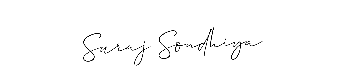 Design your own signature with our free online signature maker. With this signature software, you can create a handwritten (Allison_Script) signature for name Suraj Sondhiya. Suraj Sondhiya signature style 2 images and pictures png