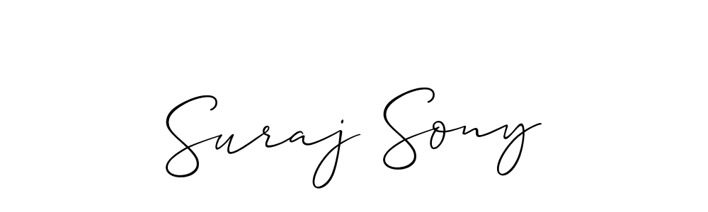 Allison_Script is a professional signature style that is perfect for those who want to add a touch of class to their signature. It is also a great choice for those who want to make their signature more unique. Get Suraj Sony name to fancy signature for free. Suraj Sony signature style 2 images and pictures png