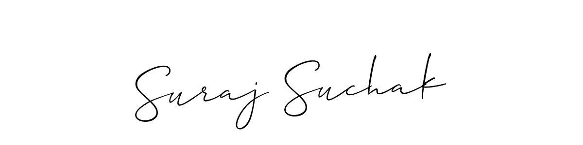 Design your own signature with our free online signature maker. With this signature software, you can create a handwritten (Allison_Script) signature for name Suraj Suchak. Suraj Suchak signature style 2 images and pictures png