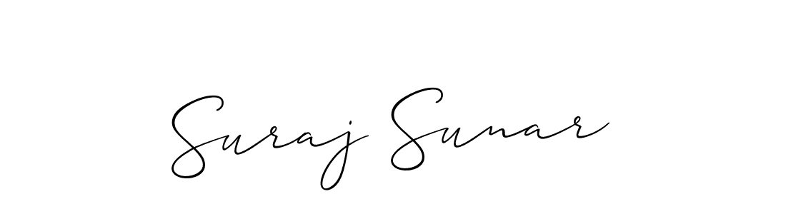 Use a signature maker to create a handwritten signature online. With this signature software, you can design (Allison_Script) your own signature for name Suraj Sunar. Suraj Sunar signature style 2 images and pictures png