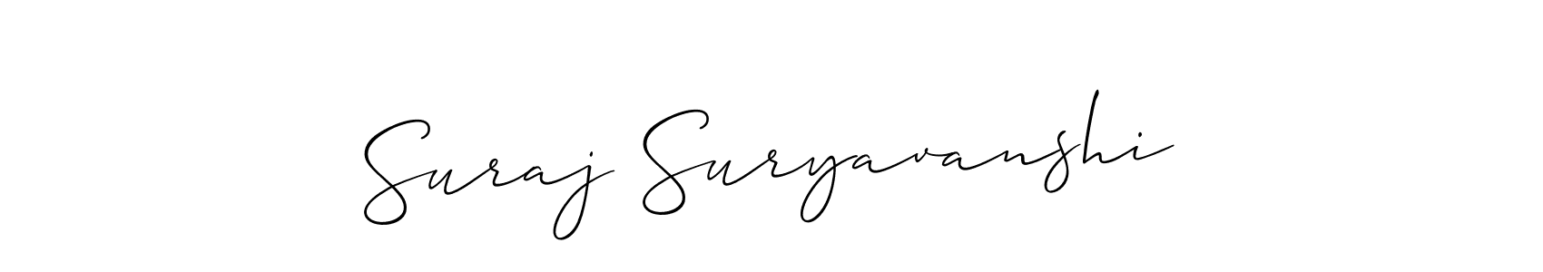Use a signature maker to create a handwritten signature online. With this signature software, you can design (Allison_Script) your own signature for name Suraj Suryavanshi. Suraj Suryavanshi signature style 2 images and pictures png