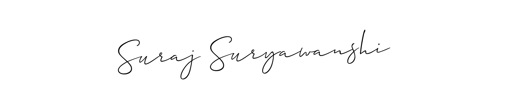 Design your own signature with our free online signature maker. With this signature software, you can create a handwritten (Allison_Script) signature for name Suraj Suryawanshi. Suraj Suryawanshi signature style 2 images and pictures png