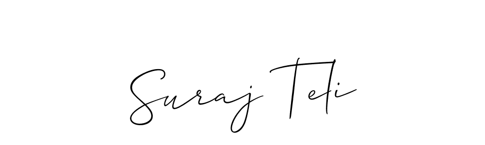 How to make Suraj Teli signature? Allison_Script is a professional autograph style. Create handwritten signature for Suraj Teli name. Suraj Teli signature style 2 images and pictures png