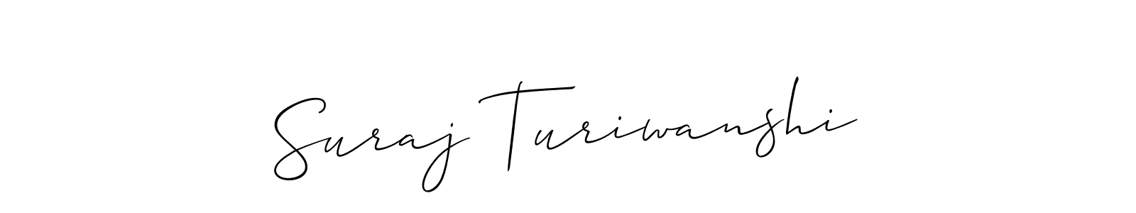 Create a beautiful signature design for name Suraj Turiwanshi. With this signature (Allison_Script) fonts, you can make a handwritten signature for free. Suraj Turiwanshi signature style 2 images and pictures png