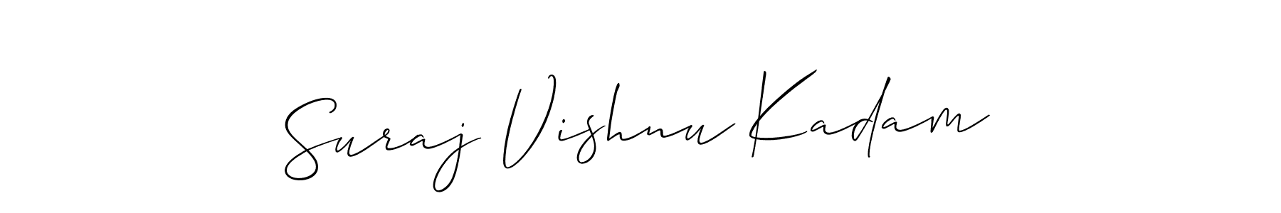 Also You can easily find your signature by using the search form. We will create Suraj Vishnu Kadam name handwritten signature images for you free of cost using Allison_Script sign style. Suraj Vishnu Kadam signature style 2 images and pictures png