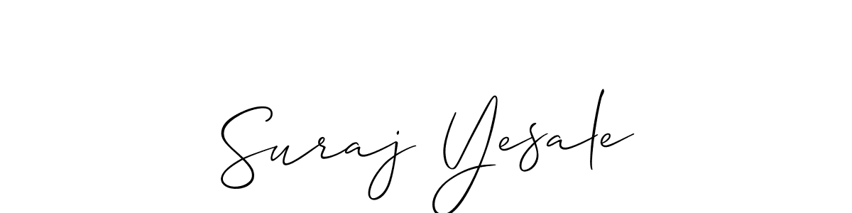 Use a signature maker to create a handwritten signature online. With this signature software, you can design (Allison_Script) your own signature for name Suraj Yesale. Suraj Yesale signature style 2 images and pictures png